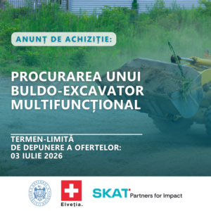 Anunț de achiziție: Procurarea unui Buldo-excavator multifuncțional pentru îmbunătățirea serviciilor municipale în: Satul Nou, Selemet, Sagaidac, Codreni, Suric
