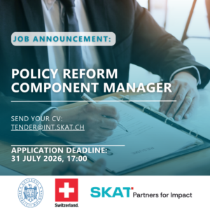 Vacancy Announcement: Policy Reform Component Manager